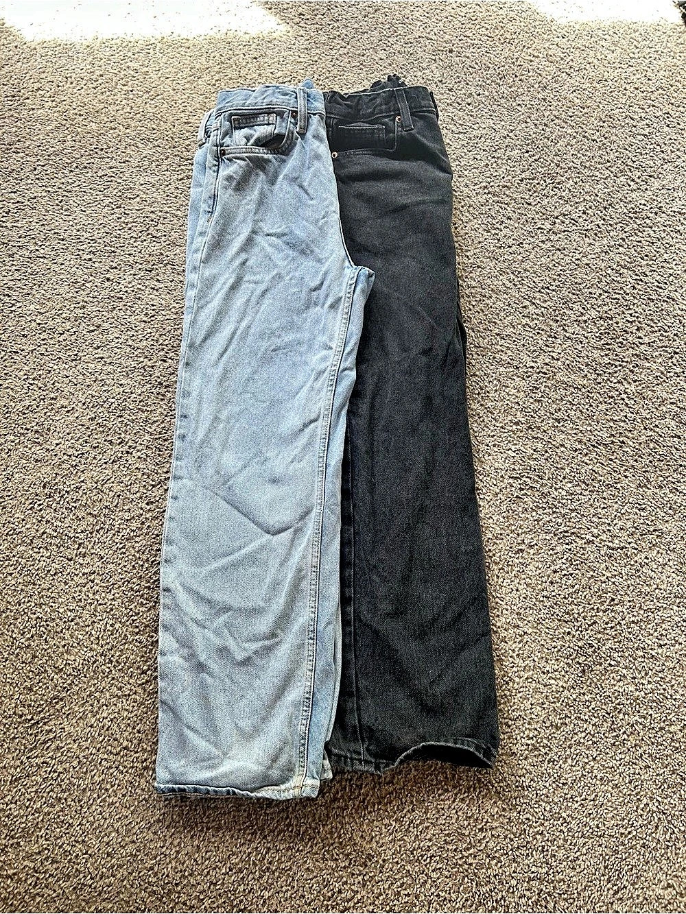 Straight Leg Jeans Blue & Black